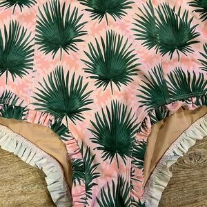 Kortni Jeane Green Palm Leaf Swimsuit